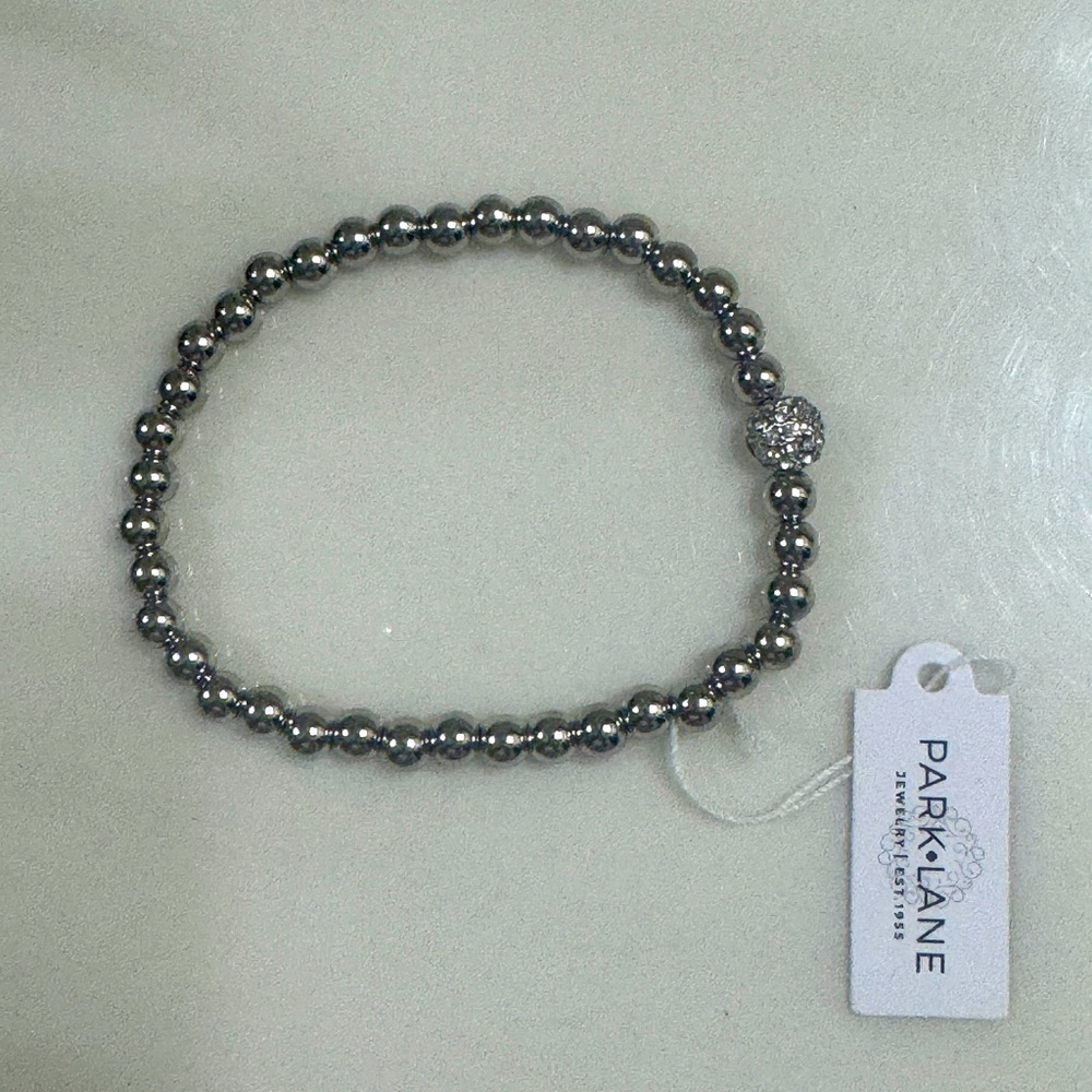 Park Lane Mars Beaded Stretch Bracelet Silver